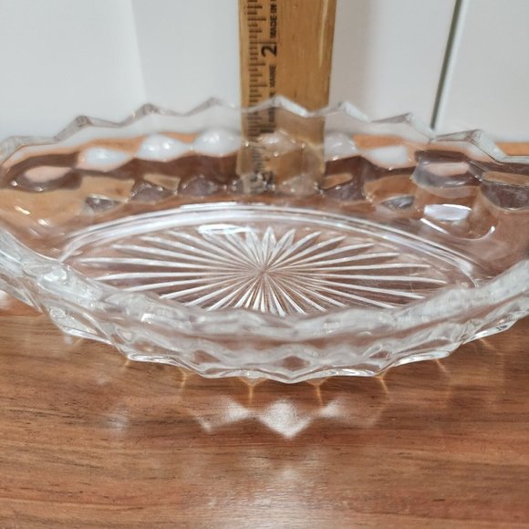 Fostoria Glassware American Clear Cubist Boat Relish Dish 8.5" - Picture 9 of 9
